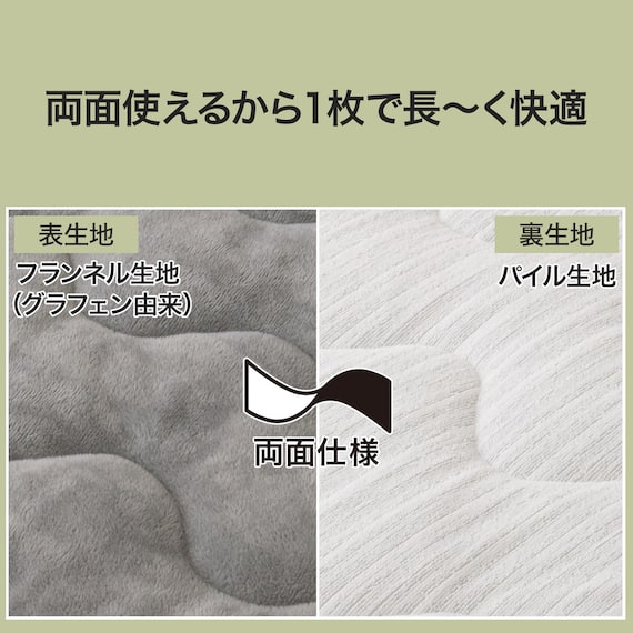 両面使える 敷きパッド シングル(N-Miraku S グレー 2671) 3枚目画像