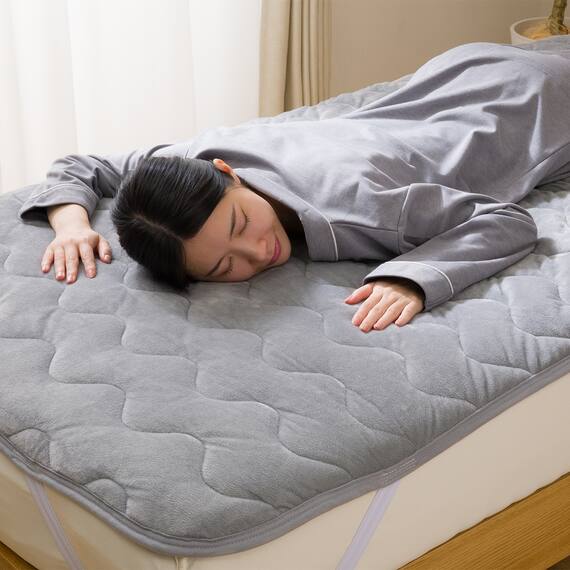 両面使える 敷きパッド シングル(N-Miraku S グレー 2671) 5枚目画像