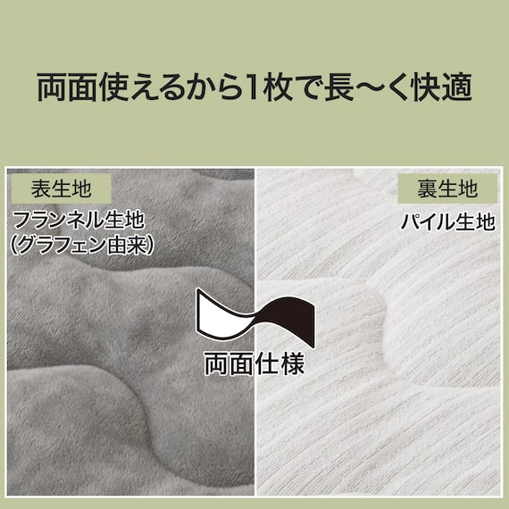 両面使える ピローパッド(N-Miraku グレー S2671) 3枚目画像