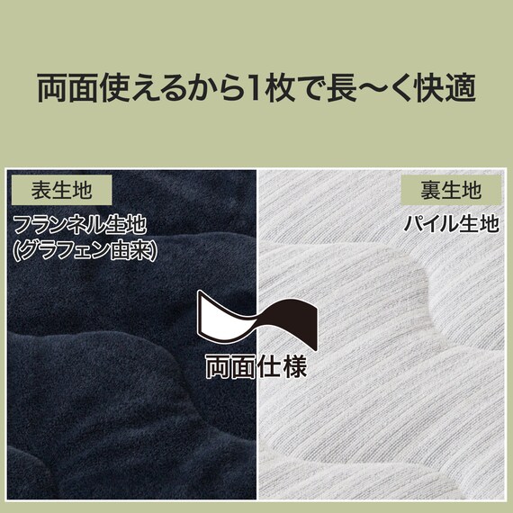 両面使える 敷きパッド シングル(N-Miraku S ネイビー 2671) 3枚目画像