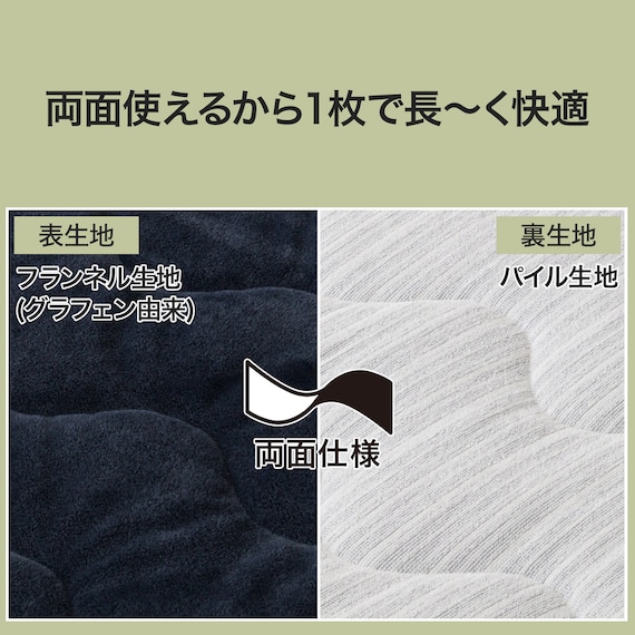 両面使える 敷きパッド シングル(N-Miraku S ネイビー 2671) 3枚目画像