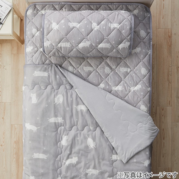 両面使える 敷パッド シングル(Nクール デコネコ S26) 13枚目画像