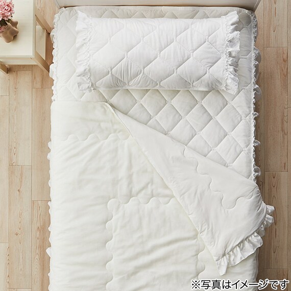 フリル付き 敷パッド シングル(Nクール フリルホワイト S26) 12枚目画像