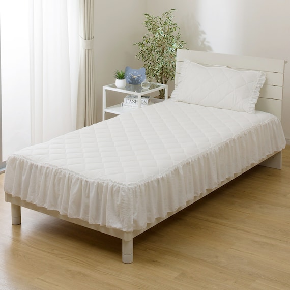 フリル付き 敷パッド シングル(Nクール フリルホワイト S26) 14枚目画像