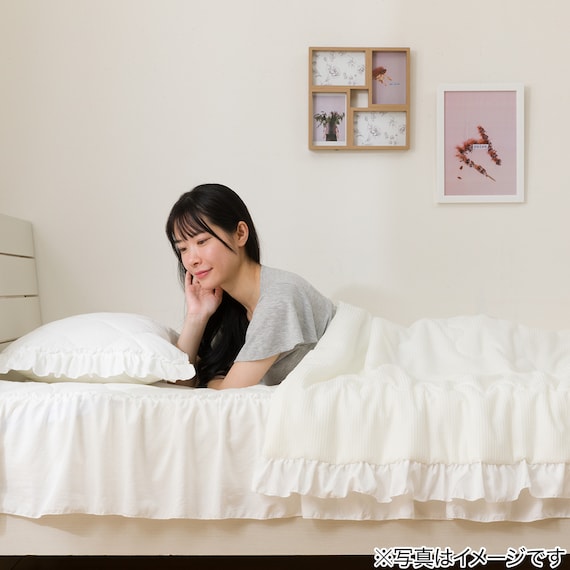 フリル付き 両面使える 肌ふとん シングル(Nクール フリルホワイト S26) 13枚目画像