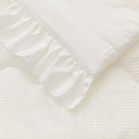 フリル付き 両面使える 肌ふとん シングル(Nクール フリルホワイト S26) 16枚目画像