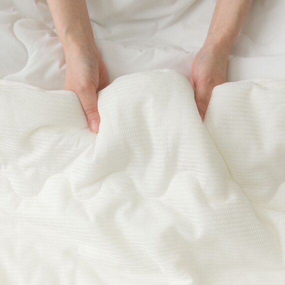 フリル付き 両面使える 肌ふとん シングル(Nクール フリルホワイト S26) 17枚目画像