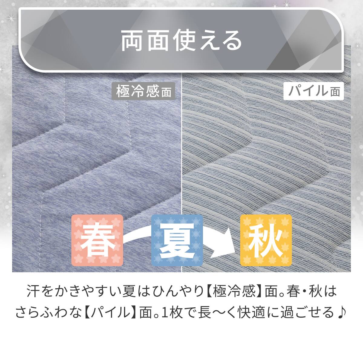 両面使える BOXパッド シングル(Nクール 極冷 ブルー S26) | ニトリ