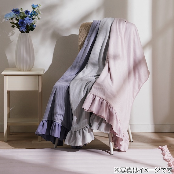 フリル付きタオルケット シングル(T02 ローズ) 8枚目画像