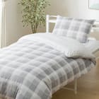 カバー付き 布団セット 6点 (S2601 シングル グレーチェック) 10枚目画像