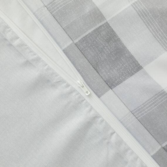 カバー付き 布団セット 6点 (S2601 シングル グレーチェック) 12枚目画像