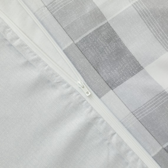 カバー付き 布団セット 6点 (S2601 シングル グレーチェック) 12枚目画像