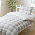 カバー付き 布団セット 6点 (S2601 セミダブル グレーチェック) 10枚目画像