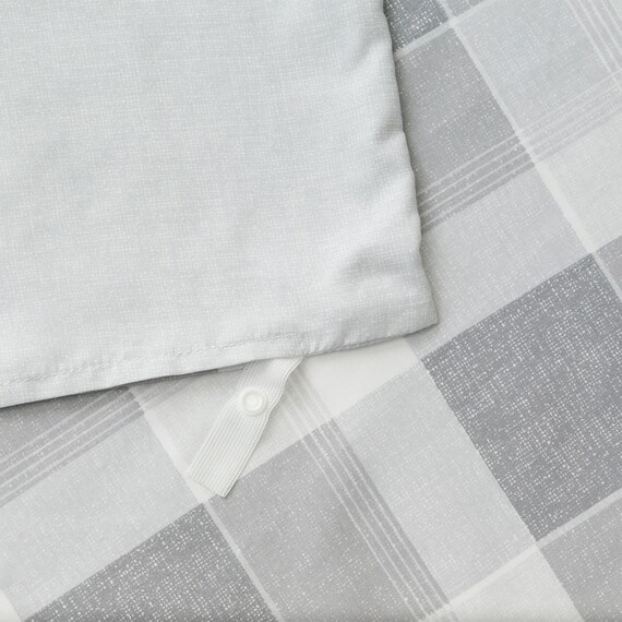 カバー付き 布団セット 6点 (S2601 セミダブル グレーチェック) 13枚目画像