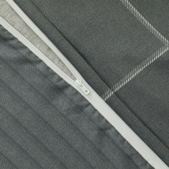 カバー付き 布団セット 6点 (S2602 シングル グレーウィンドウペン) 12枚目画像