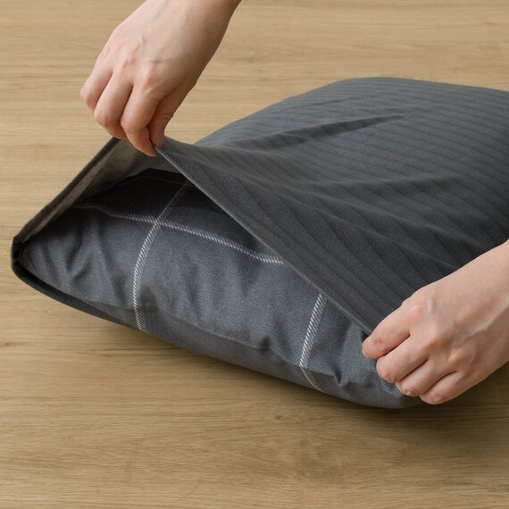 カバー付き 布団セット 6点 (S2602 シングル グレーウィンドウペン) 21枚目画像