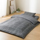 カバー付き 布団セット 8点 (S2602 ダブル グレーウィンドウペン) 11枚目画像