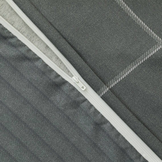 カバー付き 布団セット 8点 (S2602 ダブル グレーウィンドウペン) 12枚目画像