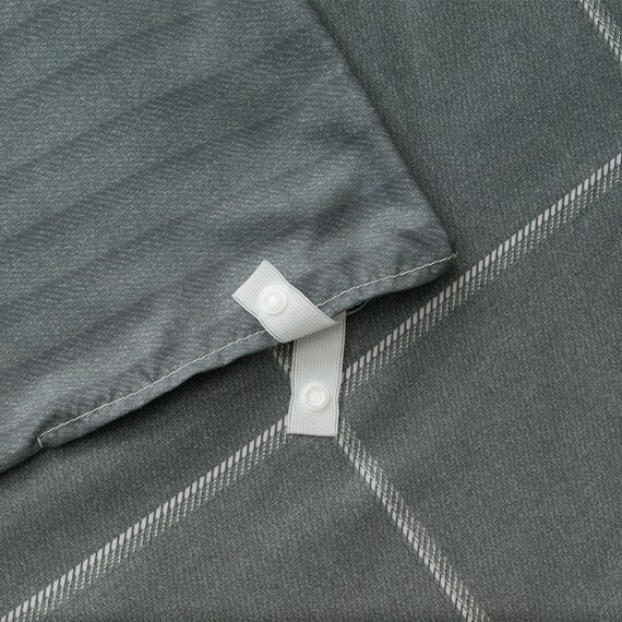 カバー付き 布団セット 8点 (S2602 ダブル グレーウィンドウペン) 13枚目画像