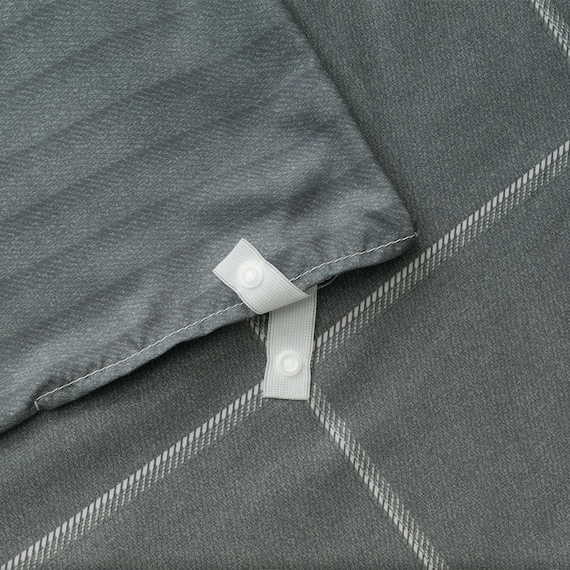 カバー付き 布団セット 8点 (S2602 ダブル グレーウィンドウペン) 13枚目画像