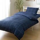 カバー付き 布団セット 6点 (S2606 シングル ネイビーウィンドウペン) 10枚目画像