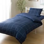 カバー付き 布団セット 6点 (S2606 シングル ネイビーウィンドウペン) 10枚目画像