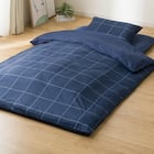 カバー付き 布団セット 6点 (S2606 シングル ネイビーウィンドウペン) 11枚目画像