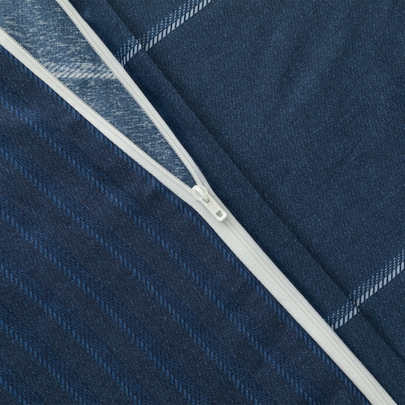 カバー付き 布団セット 6点 (S2606 シングル ネイビーウィンドウペン) 12枚目画像