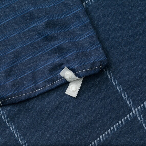 カバー付き 布団セット 6点 (S2606 シングル ネイビーウィンドウペン) 13枚目画像