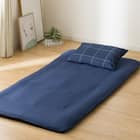 カバー付き 布団セット 6点 (S2606 シングル ネイビーウィンドウペン) 16枚目画像