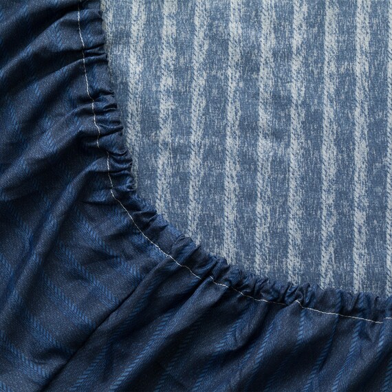 カバー付き 布団セット 6点 (S2606 シングル ネイビーウィンドウペン) 18枚目画像