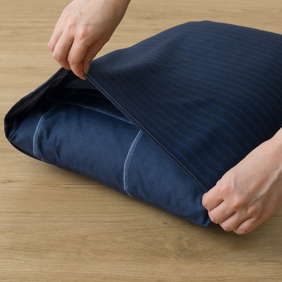 カバー付き 布団セット 6点 (S2606 シングル ネイビーウィンドウペン) 21枚目画像