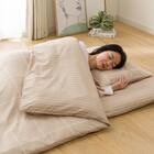 カバー付き 布団セット 6点 (S2607 シングル ベージュウィンドウペン) 9枚目画像