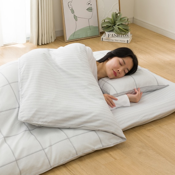 カバー付き 布団セット 6点 (S2608 シングル ホワイトウィンドウペン) 9枚目画像