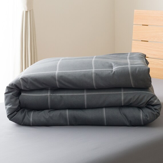 ベッド用寝具 4点セット (K2602 シングル グレーウィンドウペン) 6枚目画像