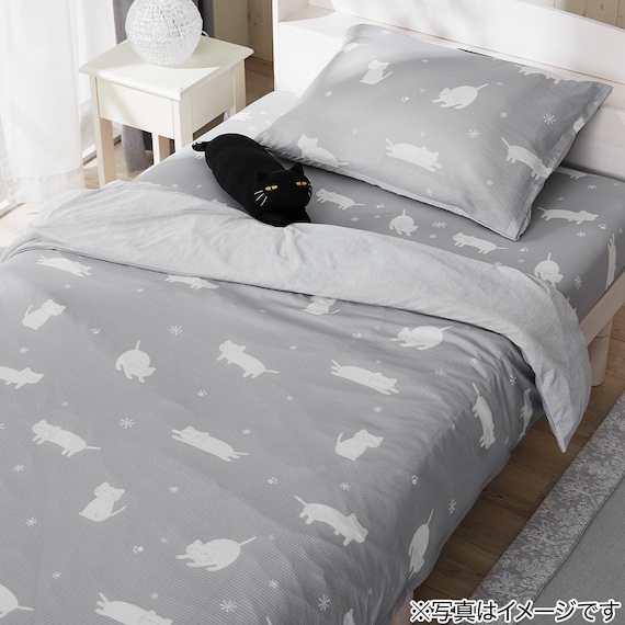 ひんやりケットにもなる掛け布団カバー シングル(Nクール D2603 デコネコ) 11枚目画像