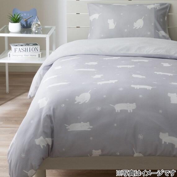 ひんやりケットにもなる掛け布団カバー シングル(Nクール D2603 デコネコ) 12枚目画像