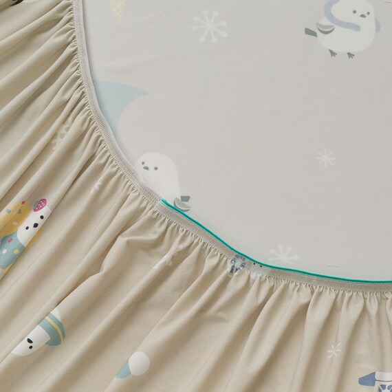 ぴったりフィット マルチすっぽりシーツ スモールシングル-シングル(Nクール極冷 2612 シマエナガ) 12枚目画像