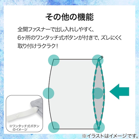 ひんやりケットにもなる 掛け布団カバー シングル(Nクール ブルー 26NC-01 S) 6枚目画像