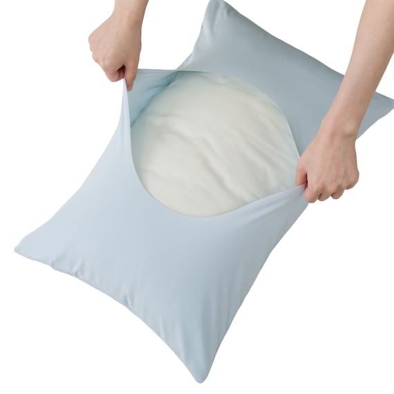 のびてピタッとフィットする枕カバー(Nフィット Nクール ブルー 26NC-01 標準~大判サイズ) 7枚目画像