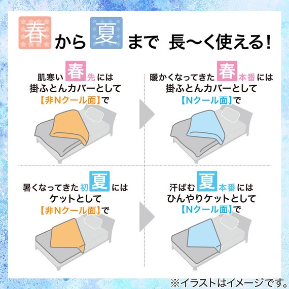 ひんやりケットにもなる 掛け布団カバー シングル(Nクール グレー 26NC-01 S) 4枚目画像