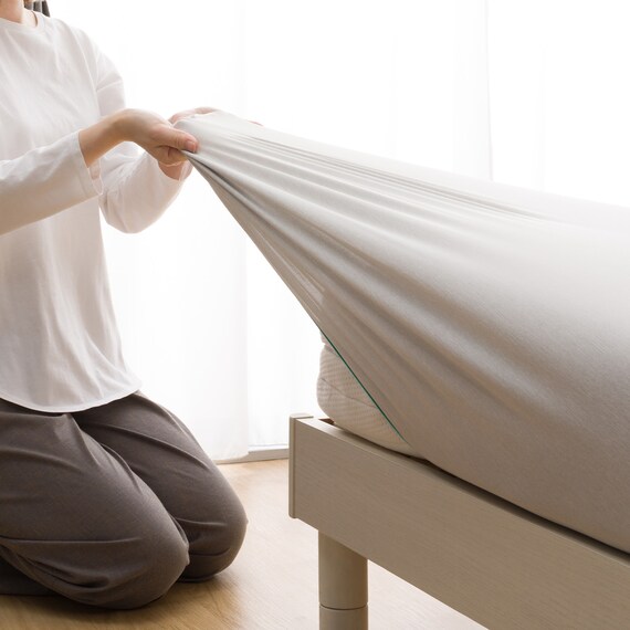 ぴったりフィット マルチすっぽりシーツ スモールシングルーシングル(Nクール グレー Nフィット 26NC-01 SS-S) 8枚目画像