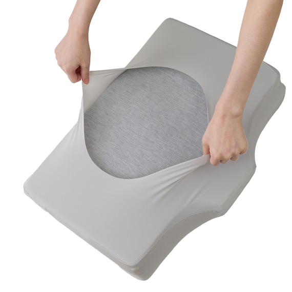 横向き寝がラクなまくら専用 枕カバー(Nフィット Nクール グレー 26NC NF-01) 5枚目画像