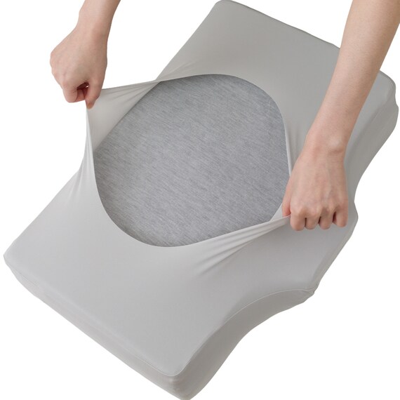 横向き寝がラクなまくら専用 枕カバー(Nフィット Nクール極冷 グレー 26NF-04) 5枚目画像
