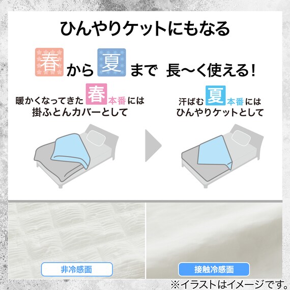 ひんやりケットにもなる 掛け布団カバー シングル(Nクール極冷 ポコポコ PK 26-07S) 3枚目画像
