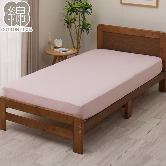 マルチすっぽりシーツ シングル(コットンウォッシュ3 SZ44 ローズ S) 1枚目画像