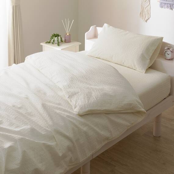 掛け布団カバー シングル(コットンサッカー S26 ホワイト) 10枚目画像