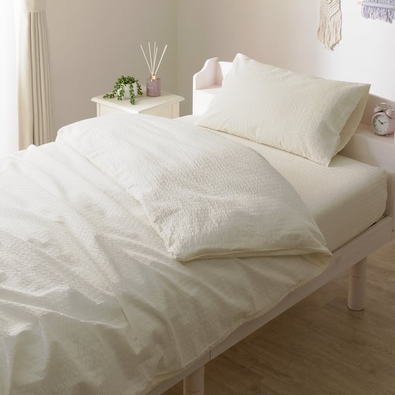 掛け布団カバー シングル(コットンサッカー S26 ホワイト) 10枚目画像