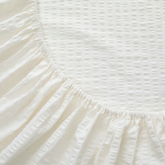 マルチすっぽりシーツ シングル(コットンサッカー S26 ホワイト) 9枚目画像