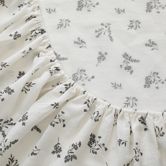 マルチすっぽりシーツ シングル(コットンワッフル S26 韓国風小花柄) 8枚目画像